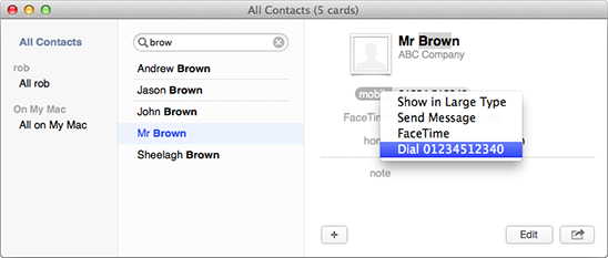 Address Book dialing