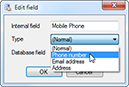Edit field window