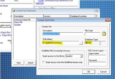 GoldMine integration configuration screen