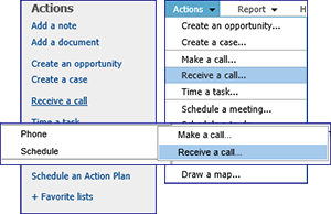 Receive a call options