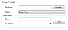 Microsoft Access integration Show Contact configuration screen