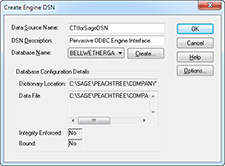 Create Engine DSN window