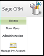 Sage CRM preferences window